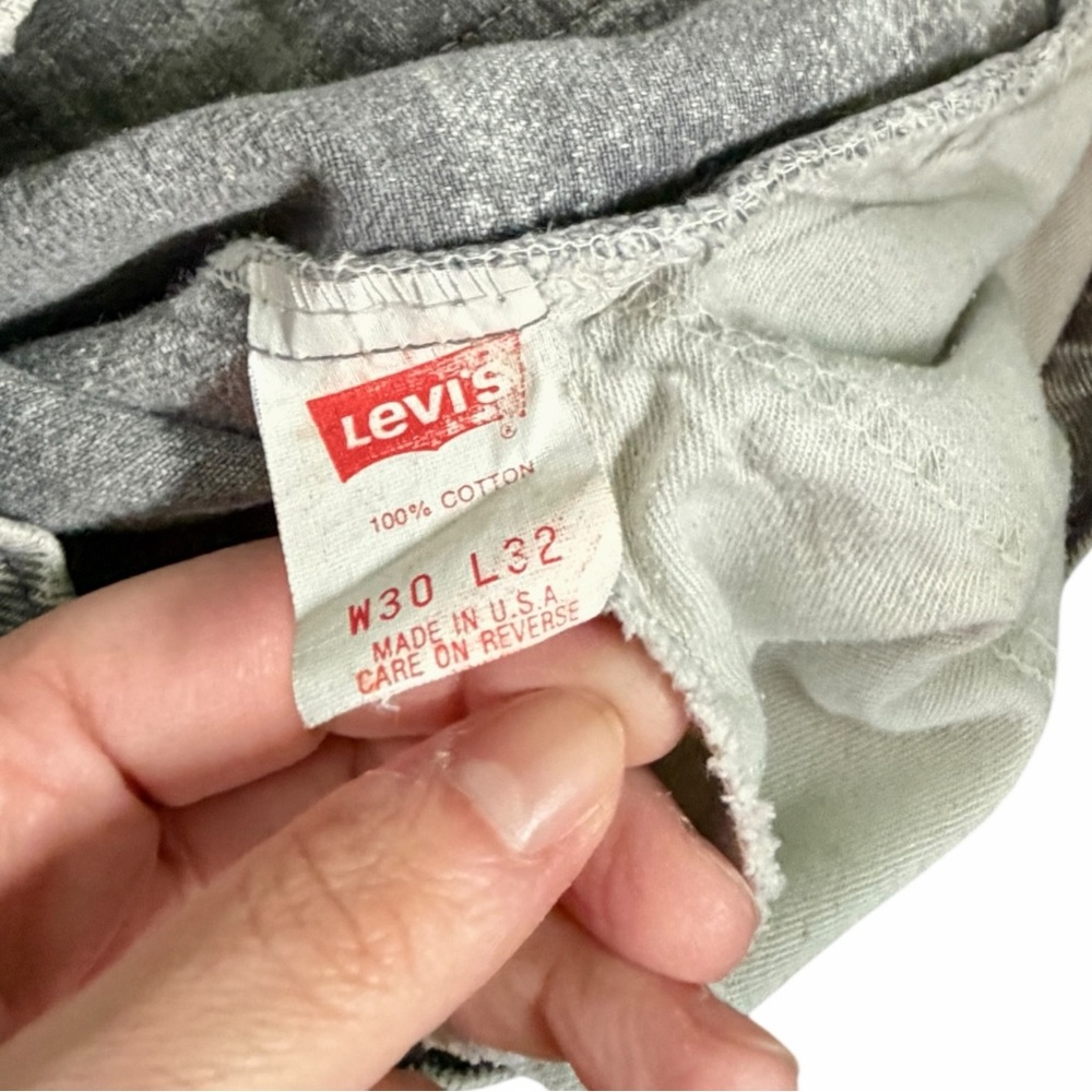 Vintage 90s Levi’s 505 Made in USA Gray Jeans Straight Leg Denim Acid 28 x 30 - Picture 4 of 5
